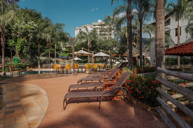 Foto da área de lazer do hotel no Hotel Luupi