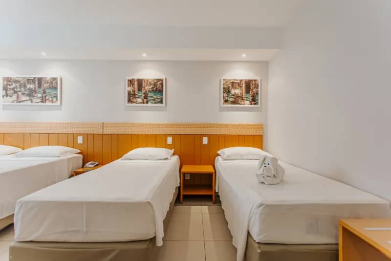 Foto do conforto das camas do hotel no Hotel Pousada