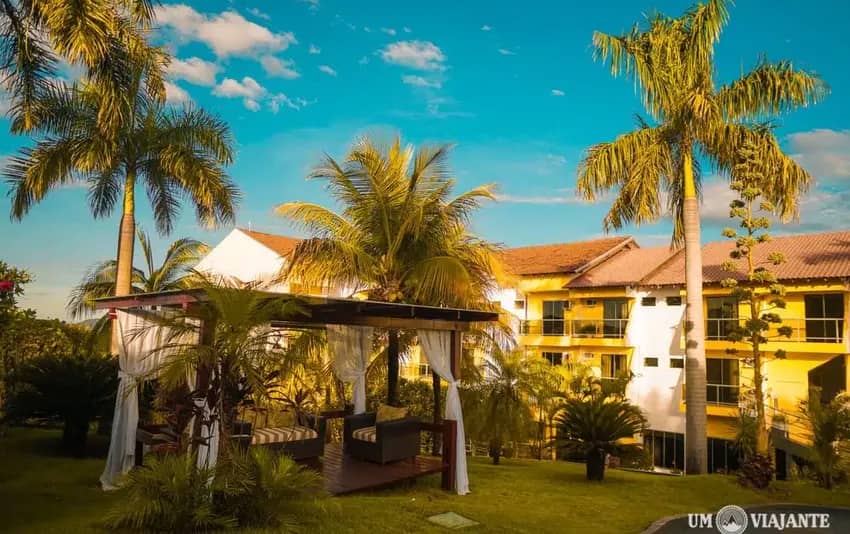Foto do jardim no Marruá Hotel