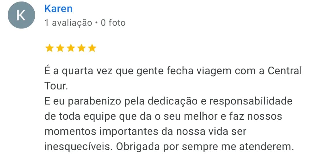 Depoimento de cliente Central Tour 3