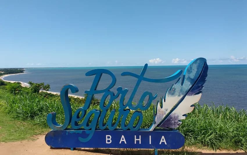 Foto da placa de porto seguro no Porto Seguro - BA